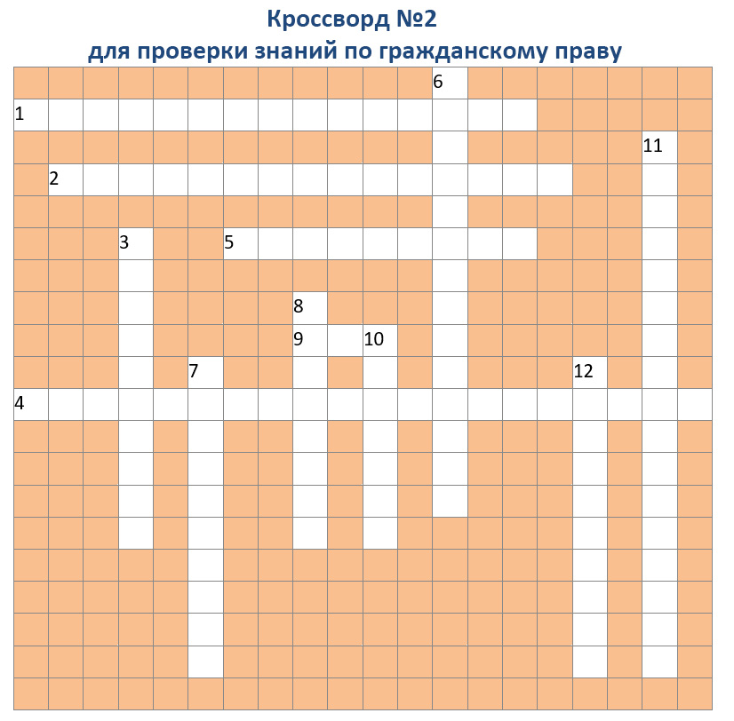 Кроссворд № 2 по гражданскому праву